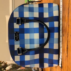 Kate Spade Blue and White Gingham Purse
